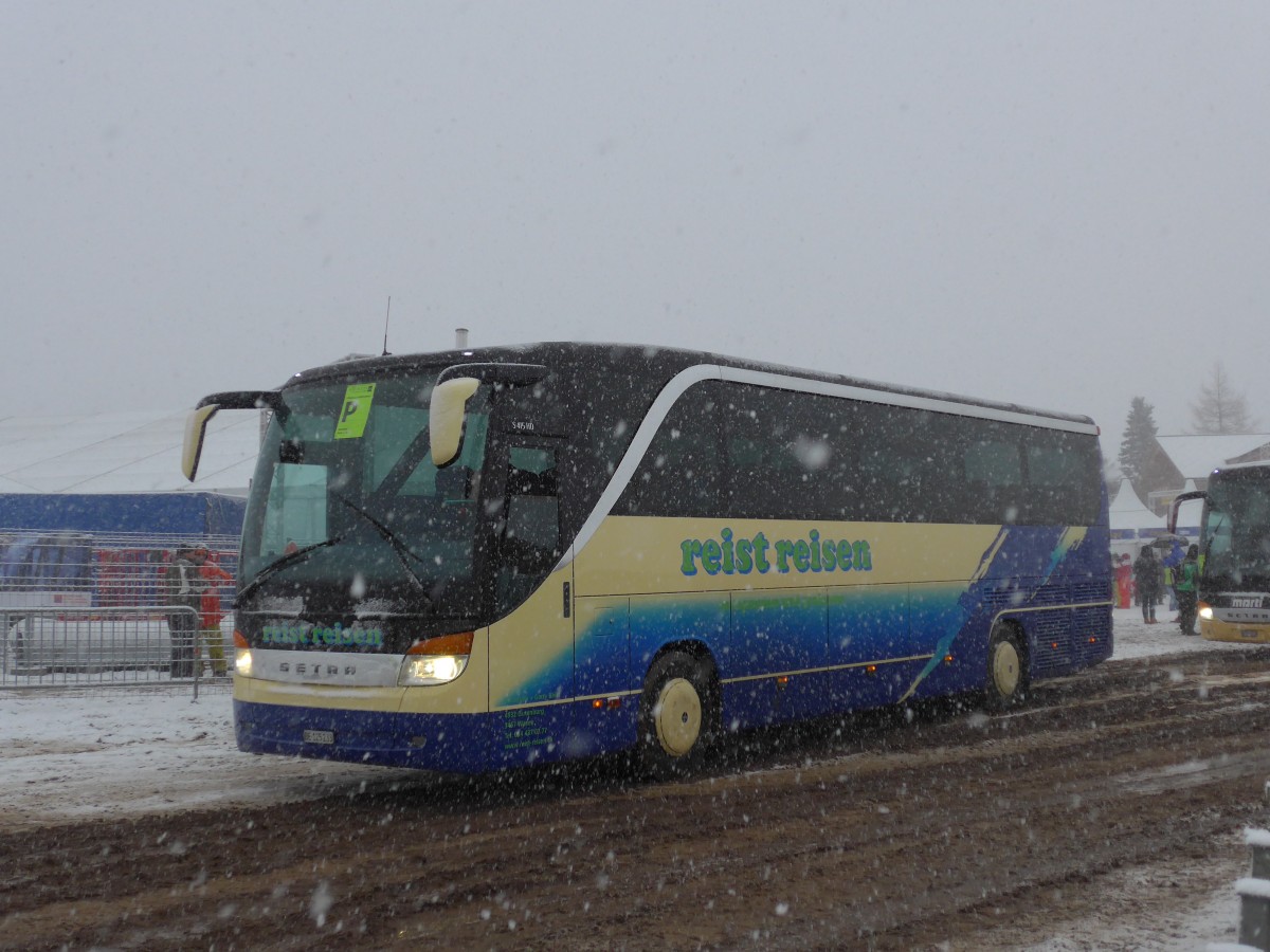 (158'244) - Reist, Gutenburg - BE 125'233 - Setra (ex Witschi, Langenthal) am 11. Januar 2015 in Adelboden, Weltcup