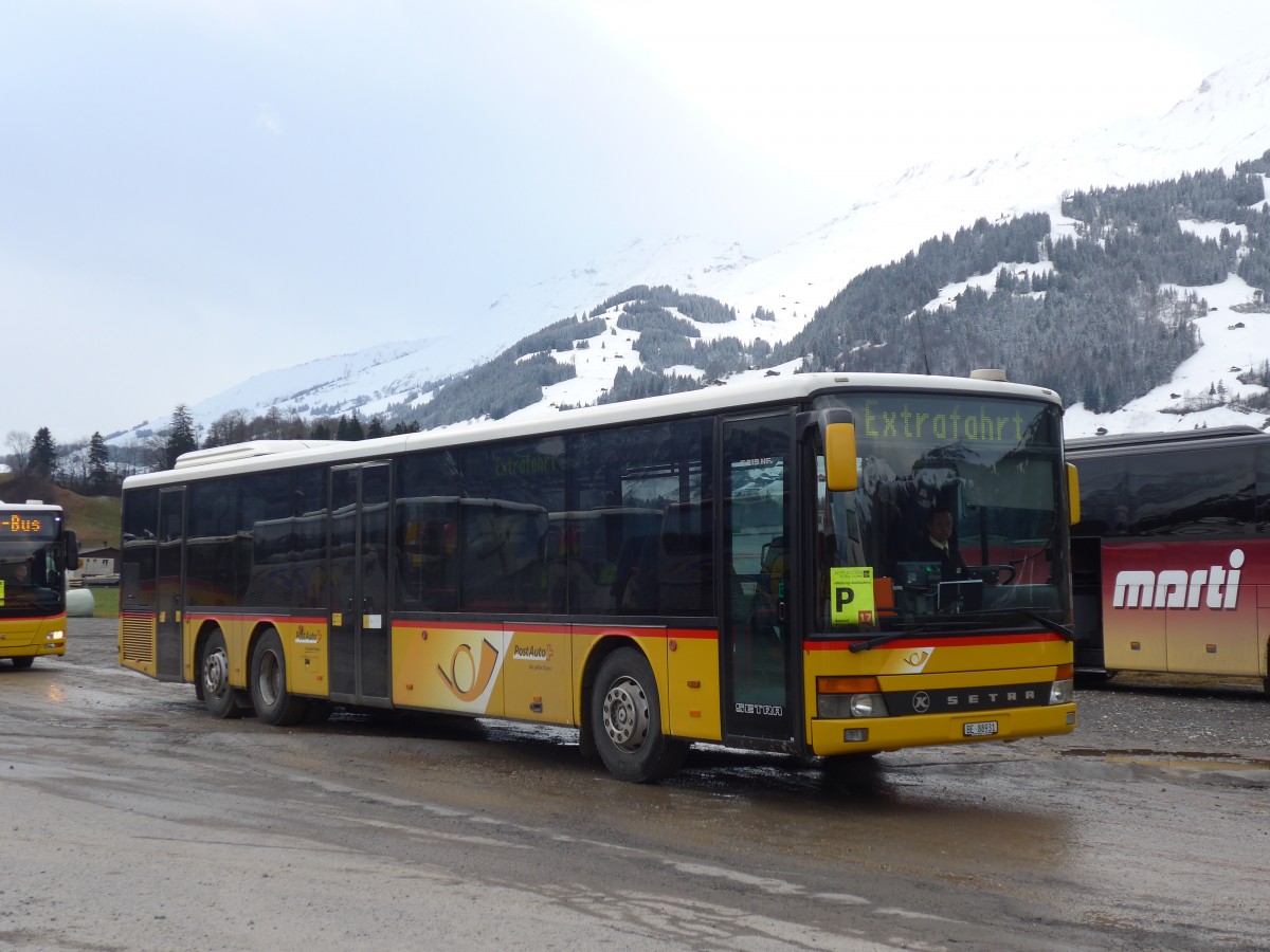 (158'369) - AVA Aarberg - Nr. 11/BE 88'931 - Setra (ex Nr. 8) am 11. Januar 2015 in Frutigen, Flugplatz