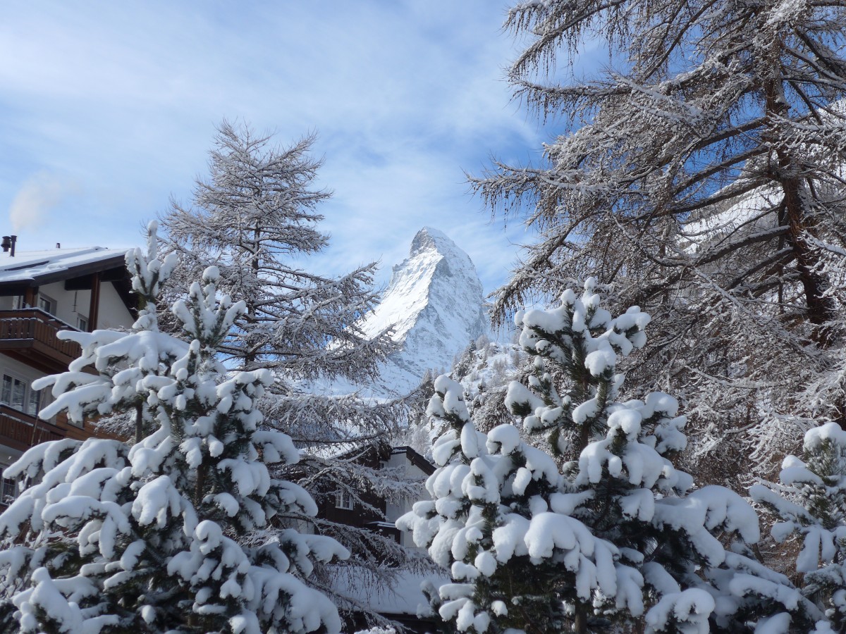(158'405) - Das Matterhorn am 18. Januar 2015 von Zermatt aus