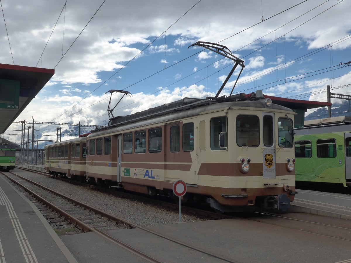 (158'771) - TPC-AL Triebwagen - Nr. 301 - am 15. Februar 2015 im Bahnhof Aigle