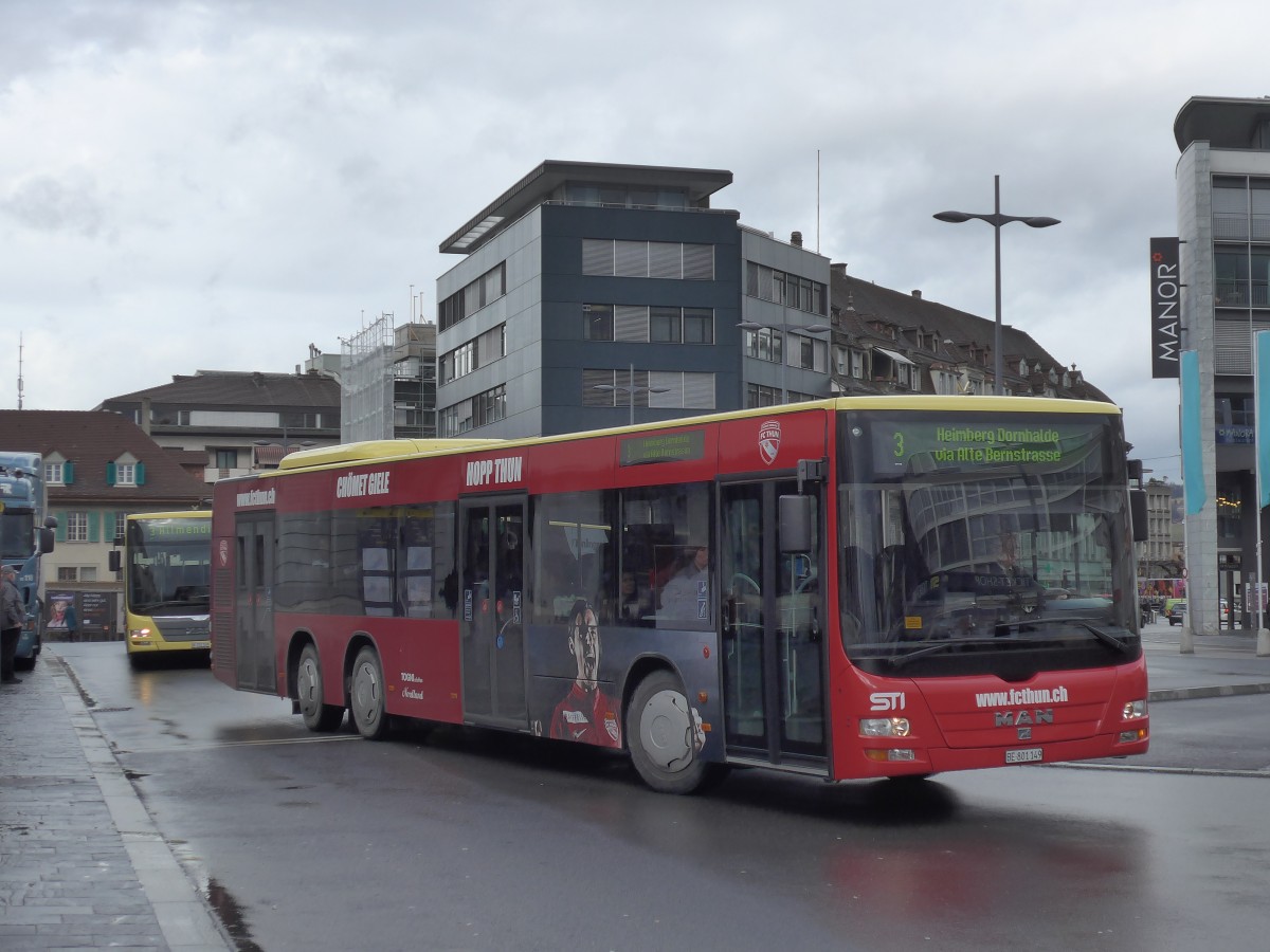 (158'927) - STI Thun - Nr. 149/BE 801'149 - MAN am 2. Mrz 2015 beim Bahnhof Thun