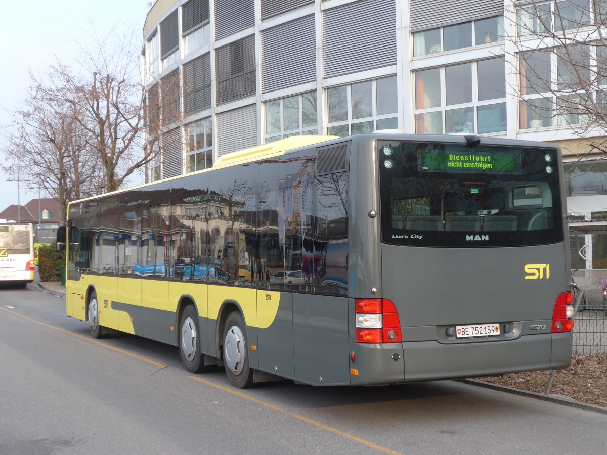 (159'067) - STI Thun - Nr. 159/BE 752'159 - MAN am 14. Mrz 2015 bei der Schifflndte Thun