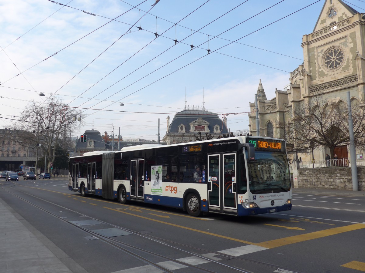 (159'126) - TPG Genve - Nr. 174/GE 960'558 - Mercedes am 14. Mrz 2015 in Genve, Place des Vingt-Deux-Cantons