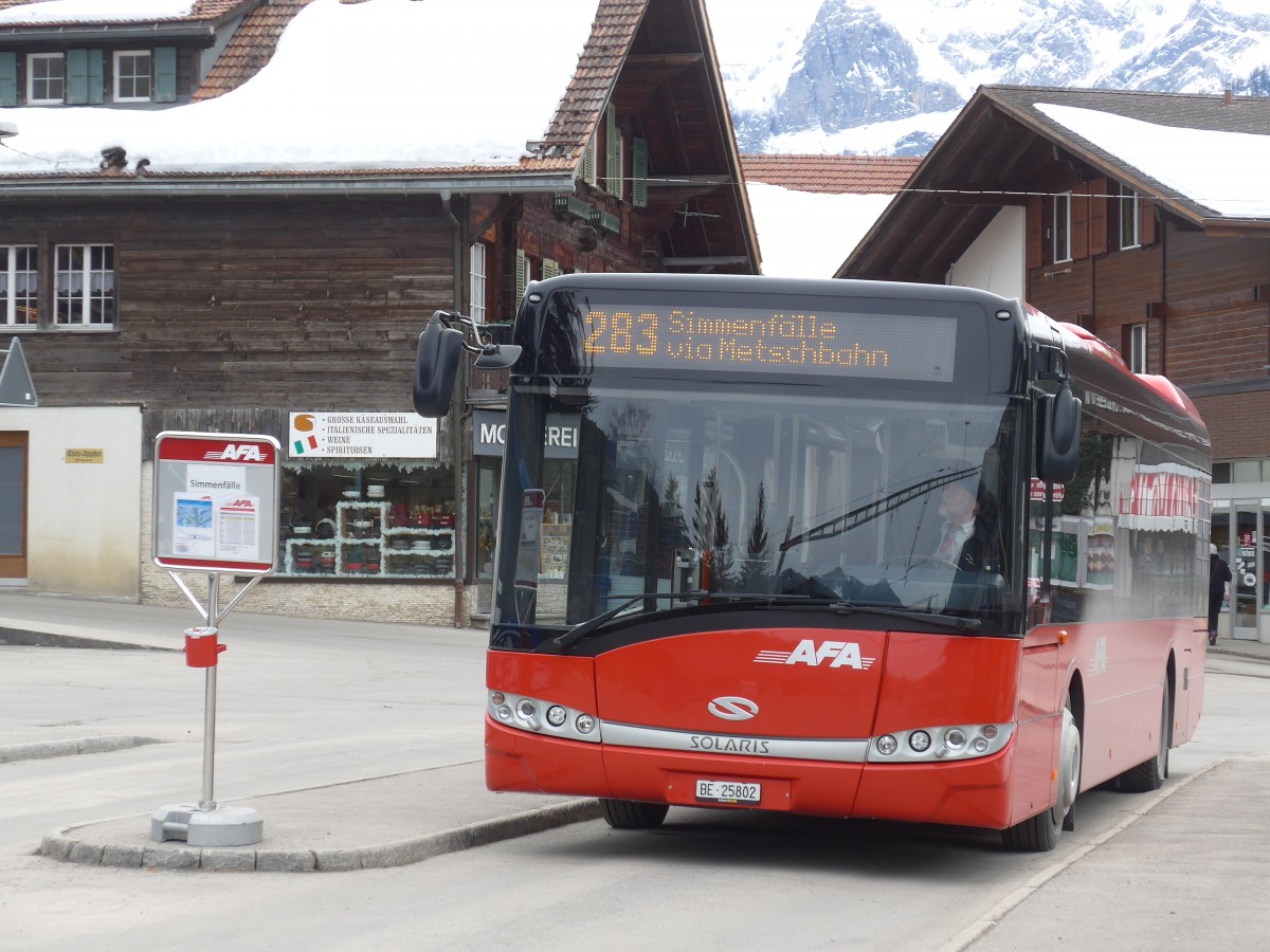 (159'196) - AFA Adelboden - Nr. 51/BE 25'802 - Solaris am 16. Mrz 2015 beim Bahnhof Lenk