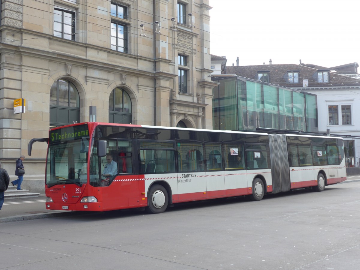 (159'468) - SW Winterthur - Nr. 321/ZH 687'321 - Mercedes am 27. Mrz 2015 beim Hauptbahnhof Winterthur