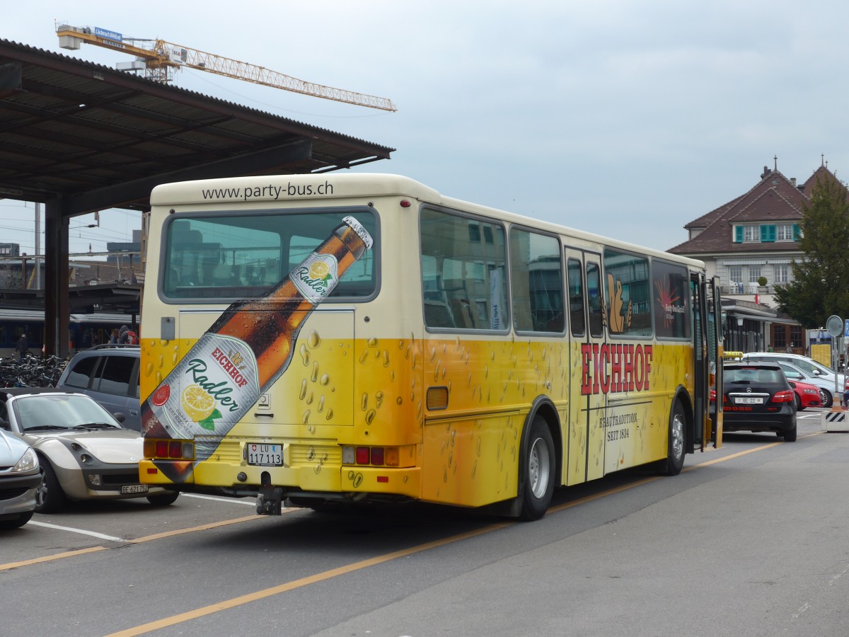 (159'937) - Party-Bus, Ruswil - LU 117'113 - Saurer/R&J (ex Stirnimann, Neuenkirch Nr. 42) am 18. April 2015 in Thun, CarTerminal