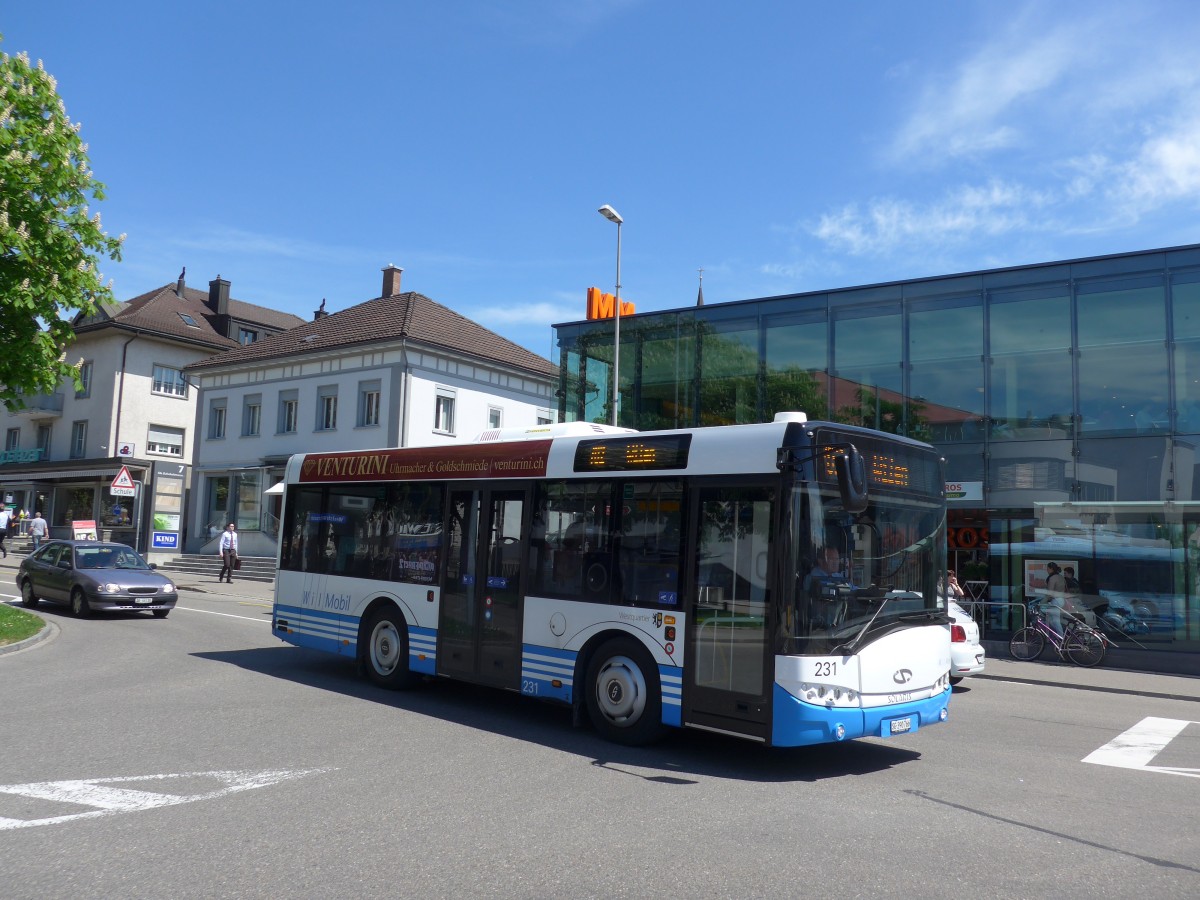 (160'206) - WilMobil, Wil - Nr. 231/SG 390'766 - Solaris am 8. Mai 2015 beim Bahnhof Wil