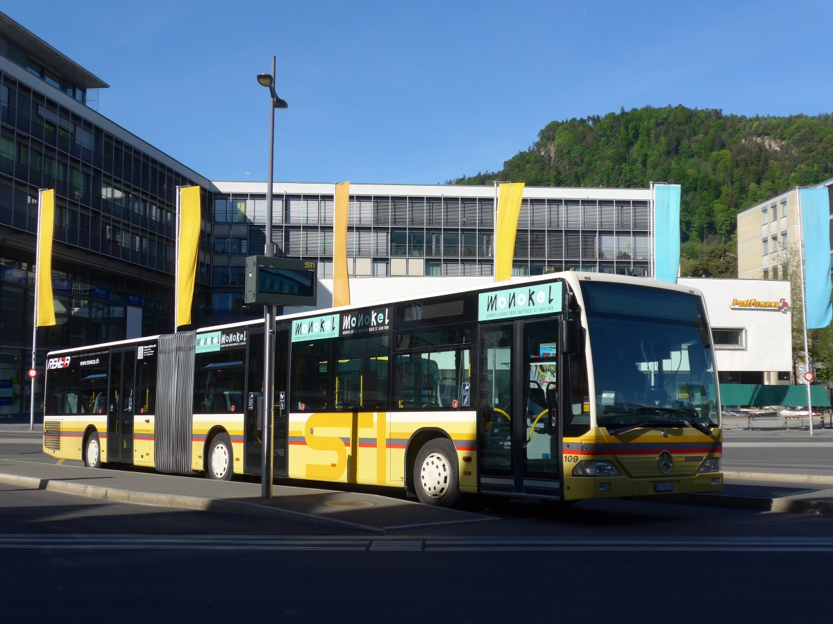 (160'472) - STI Thun - Nr. 109/BE 700'109 - Mercedes am 10. Mai 2015 beim Bahnhof Thun