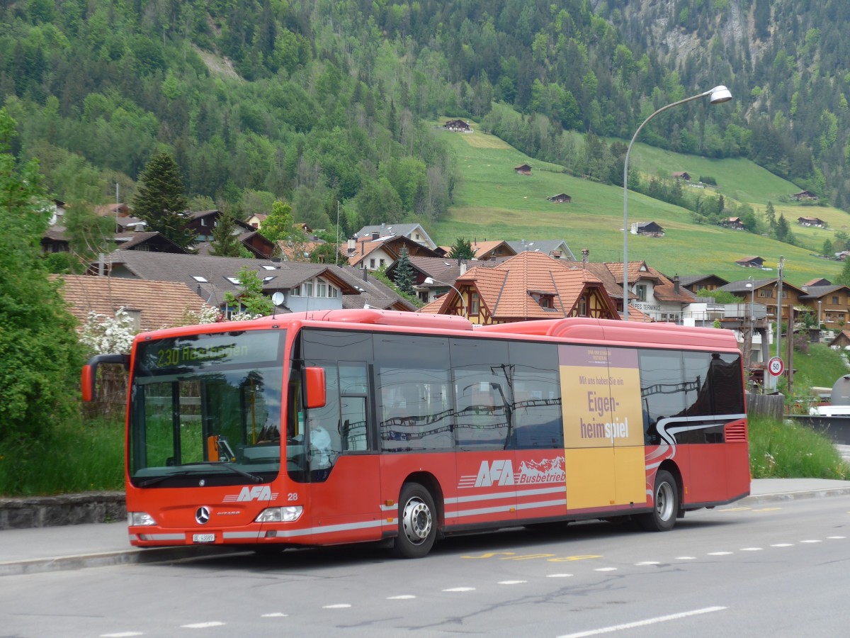 (160'485) - AFA Adelboden - Nr. 28/BE 43'089 - Mercedes am 14. Mai 2015 beim Bahnhof Frutigen