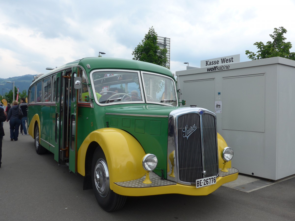 (160'831) - STI Thun - Nr. 15/BE 26'776 - Saurer/Gangloff (ex AvH Heimenschwand Nr. 5) am 23. Mai 2015 in Thun, Arena Thun