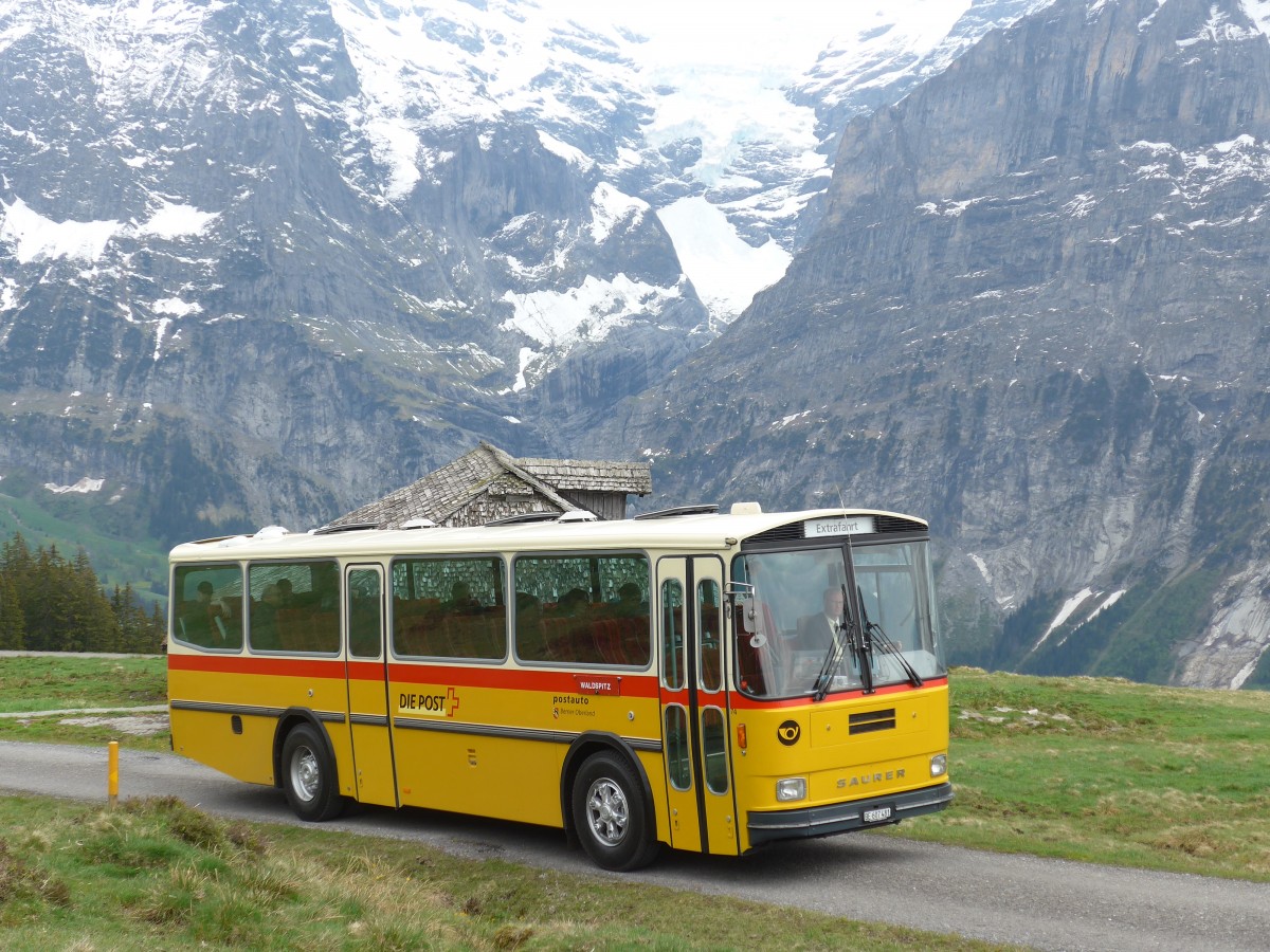 (161'033) - AVG Meiringen - Nr. 74/BE 607'481 - Saurer/R&J (ex PostAuto Berner Oberland; ex P 24'357) am 25. Mai 2015 in Grindelwald, Nodhalten