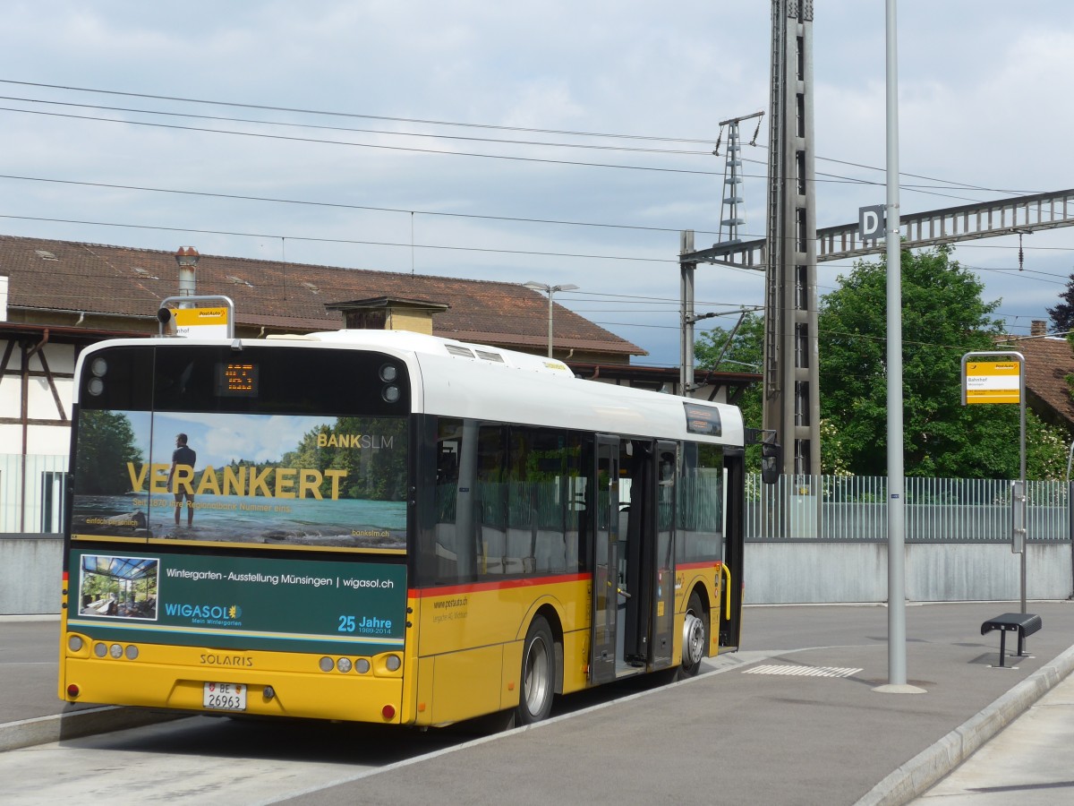 (161'442) - Lengacher, Wichtrach - Nr. 4/BE 26'963 - Solaris am 30. Mai 2015 beim Bahnhof Mnsingen