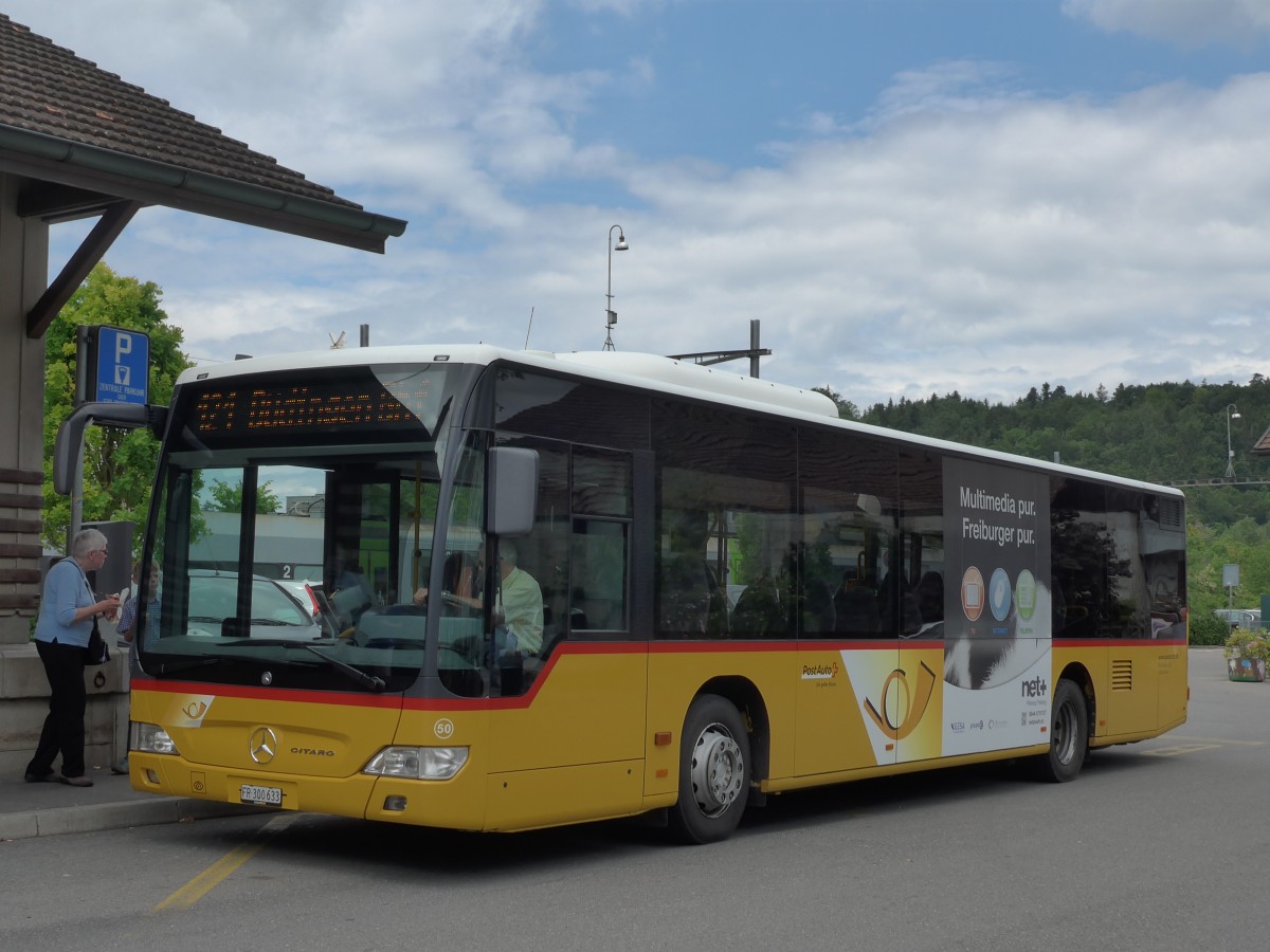 (161'476) - Wieland, Murten - Nr. 50/FR 300'633 - Mercedes (ex Klopfstein, Laupen Nr. 10) am 30. Mai 2015 beim Bahnhof Laupen