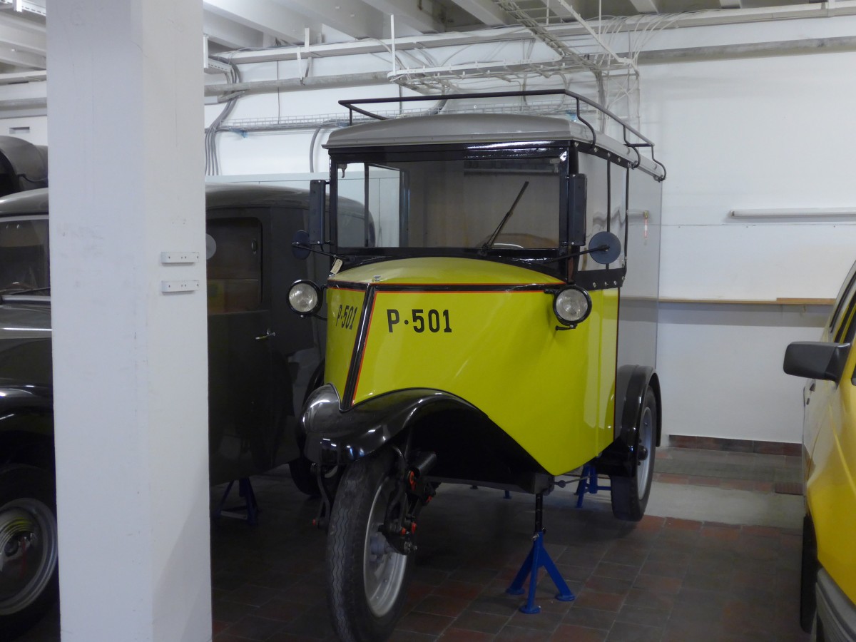 (161'567) - PTT-Regie - P 501 - Elektro-Dreirad am 30. Mai 2015 in Mamishaus, Depot MfK