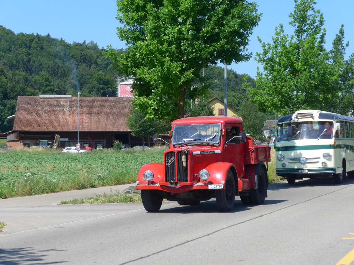 (161'866) - Saurer - TG 22'770 - am 6. Juni 2015 in Thayngen, Saurertreffen