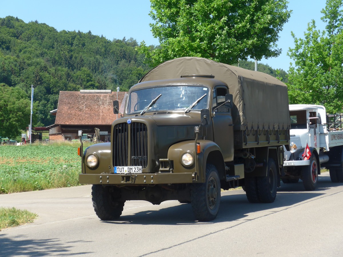 (161'877) - Saurer - TUT-DM 23H - am 6. Juni 2015 in Thayngen, Saurertreffen