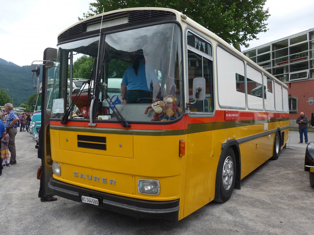 (162'275) - Maillard, Evolne - VS 164'580 - Saurer/Tscher (ex Segessenmann, Burgistein; ex P 24'229) am 20. Juni 2015 in Aigle, Saurertreffen