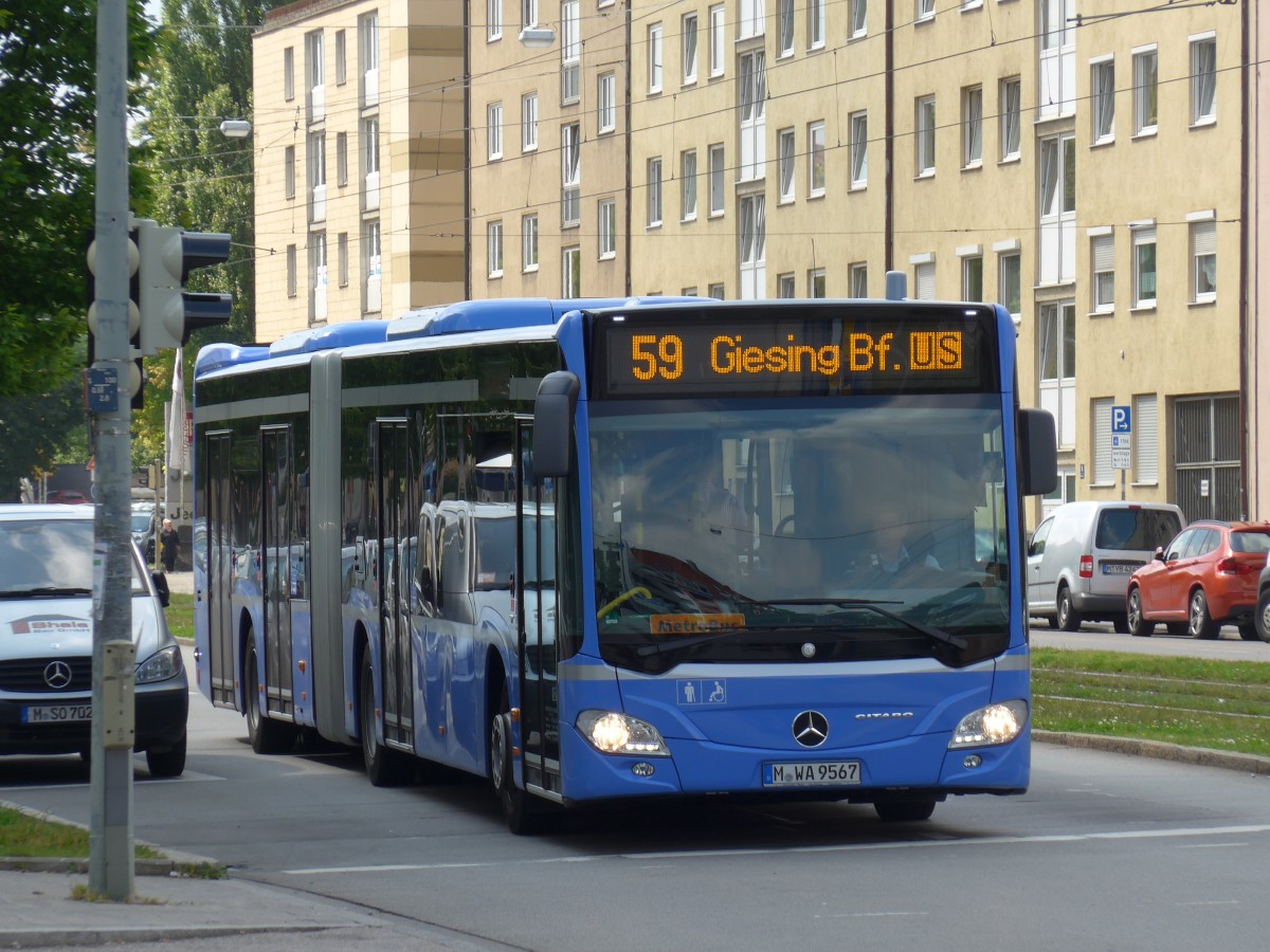 (162'785) - Watzinger, Mnchen - M-WA 9567 - Mercedes am 28. Juni 2015 in Mnchen, Bahnhof Giesing