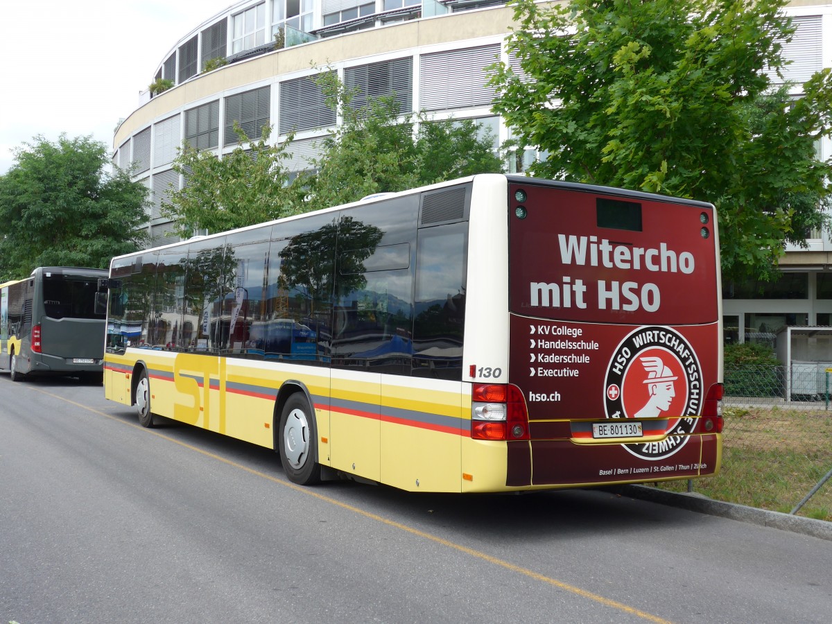 (163'178) - STI Thun - Nr. 130/BE 801'130 - MAN am 28. Juli 2015 bei der Schifflndte Thun