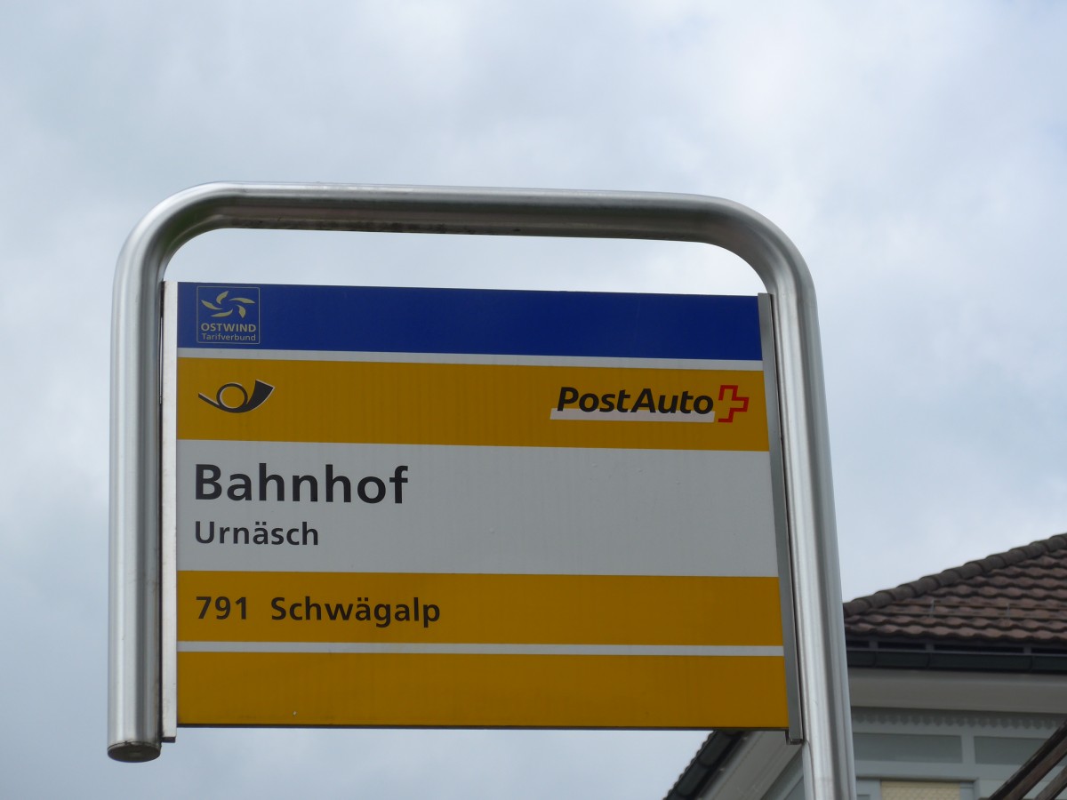 (163'211) - PostAuto-Haltestelle - Urnsch, Bahnhof - am 2. August 2015