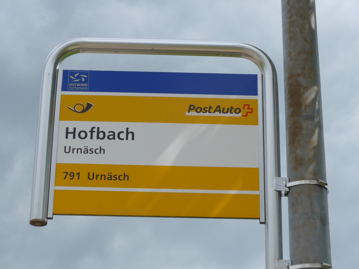 (163'223) - PostAuto-Haltestelle - Urnsch, Hofbach - am 2. August 2015