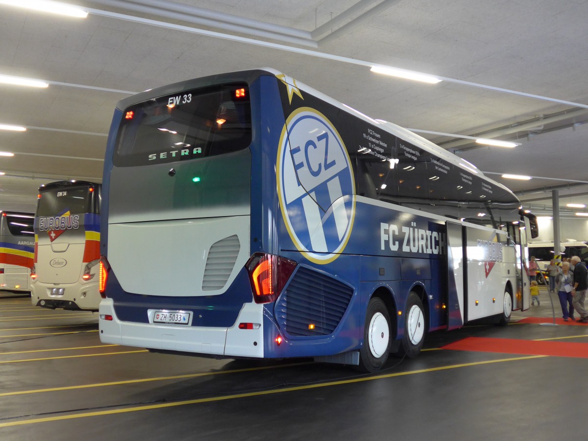 (163'422) - Welti-Furrer, Bassersdorf - Nr. 33/ZH 5033 - Setra am 15. August 2015 in Bassersdorf, Buszentrum Glattal