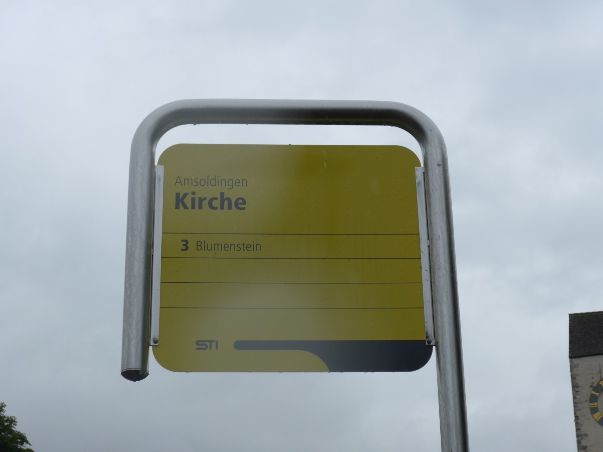 (163'476) - STI-Haltestelle - Amsoldingen, Kirche - am 15. August 2015