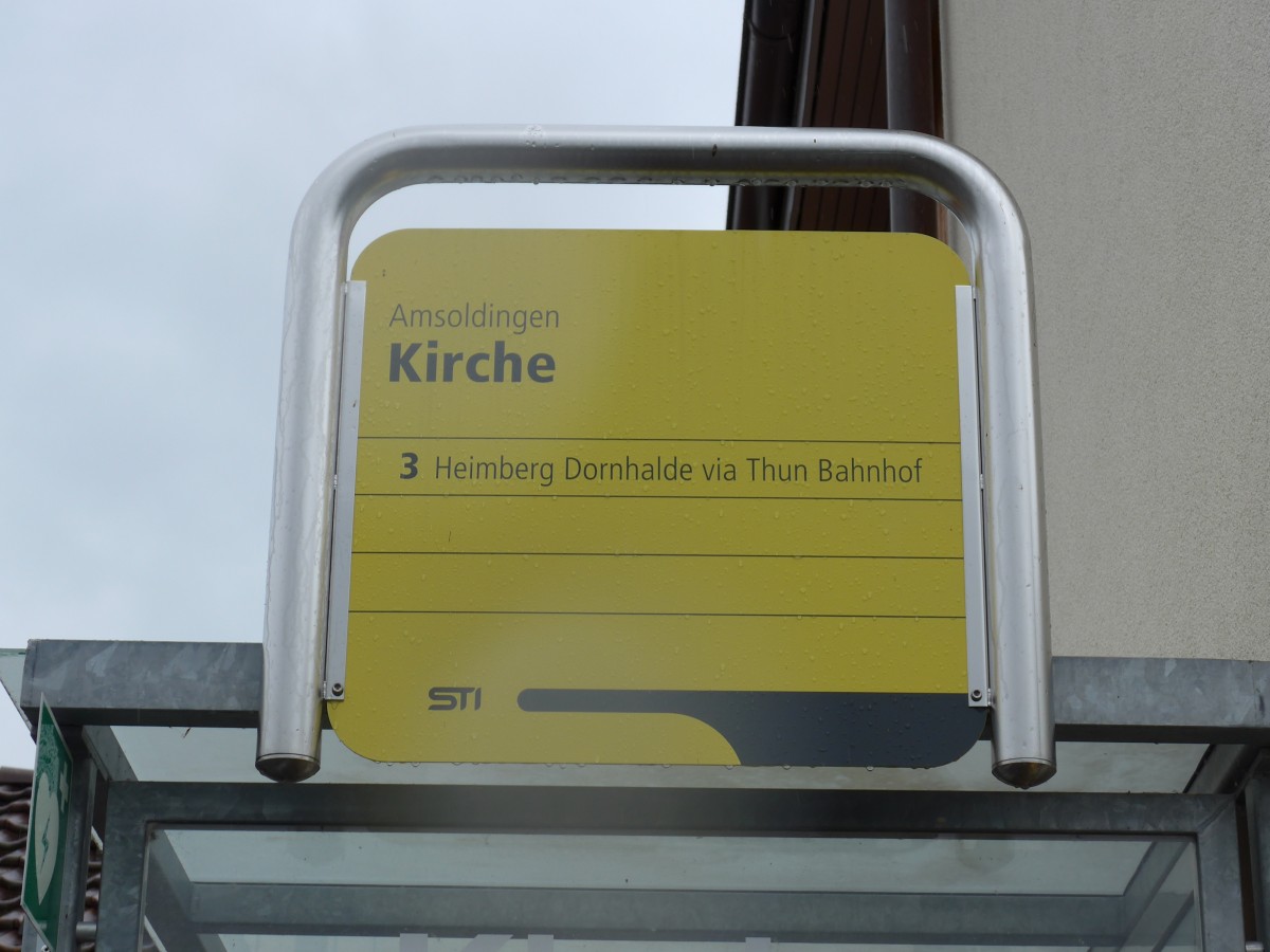 (163'477) - STI-Haltestelle - Amsoldingen, Kirche - am 15. August 2015