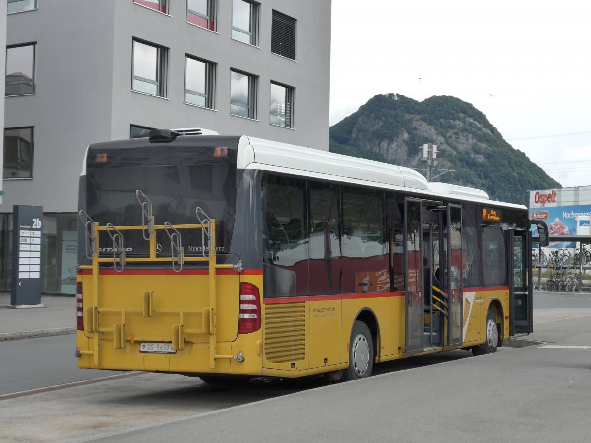 (163'596) - Heim, Flums - SG 5650 - Mercedes am 16. August 2015 beim Bahnhof Sargans