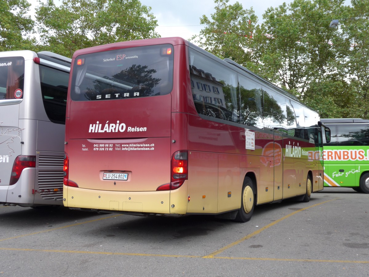 (163'617) - Hilrio, Schtz - LU 254'802 - Setra (ex Marti, Kallnach) am 16. August 2015 in Zrich, Sihlquai