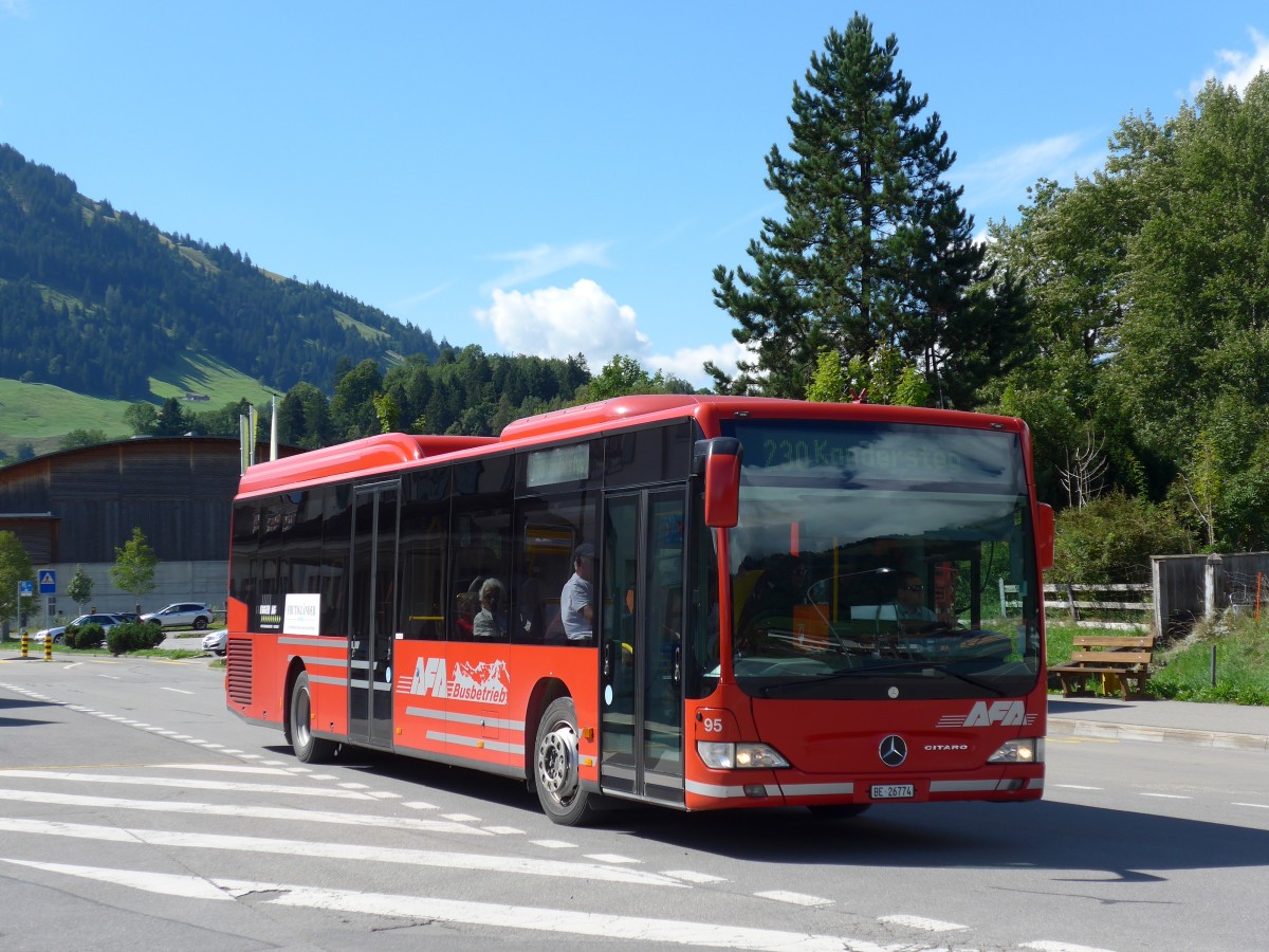 (163'702) - AFA Adelboden - Nr. 95/BE 26'774 - Mercedes am 20. August 2015 beim Bahnhof Frutigen