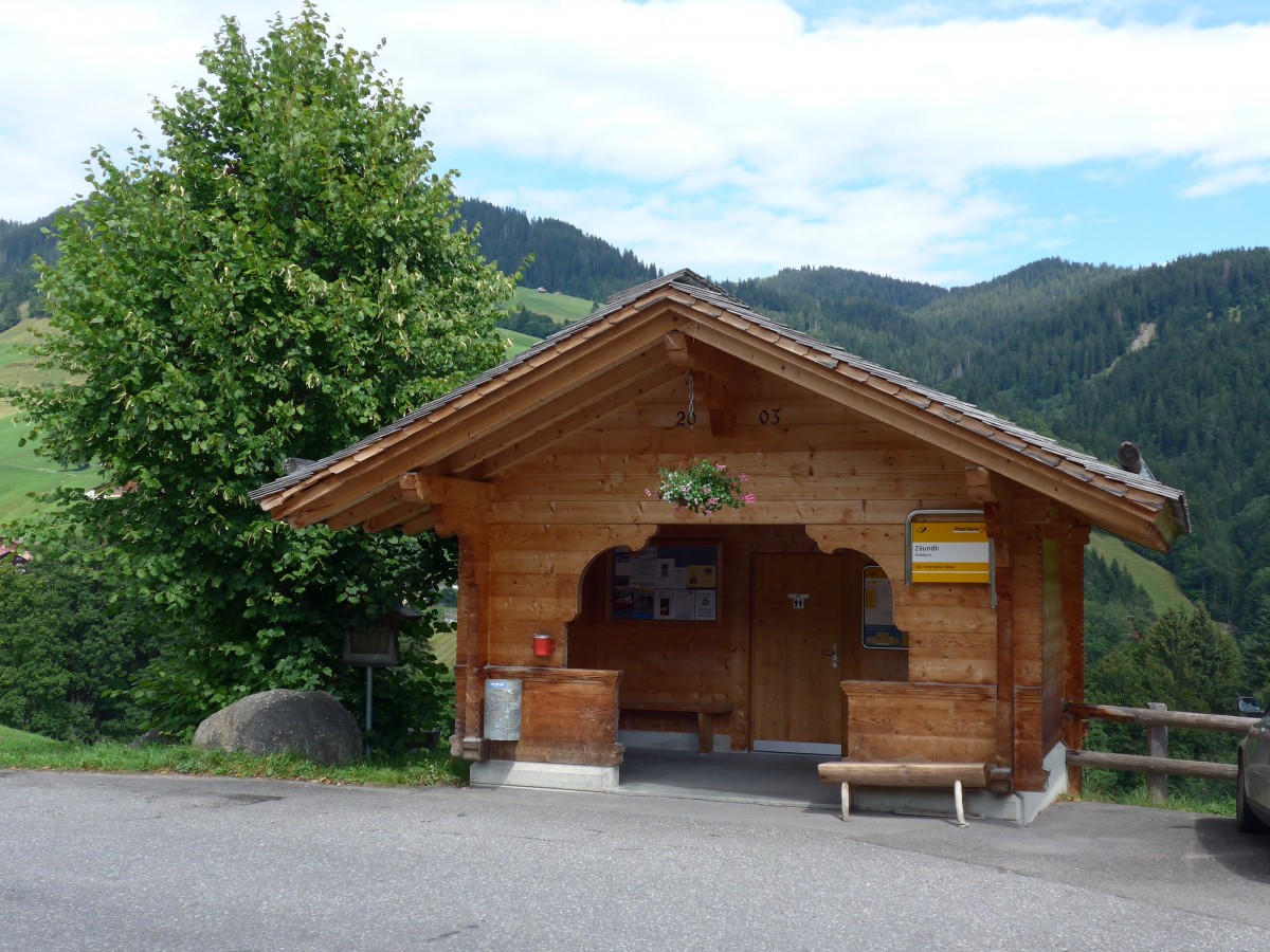 (163'807) - Haltestelle Zundli am 23. August 2015 in Habkern