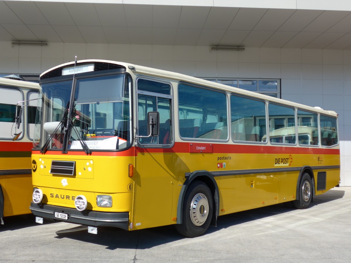 (163'885) - Fssler, Unteriberg - Nr. 6/SZ 5232 - Saurer/R&J (ex Schrch, Gutenburg Nr. 6; ex P 24'358) am 29. August 2015 in Oberkirch, CAMPUS Sursee