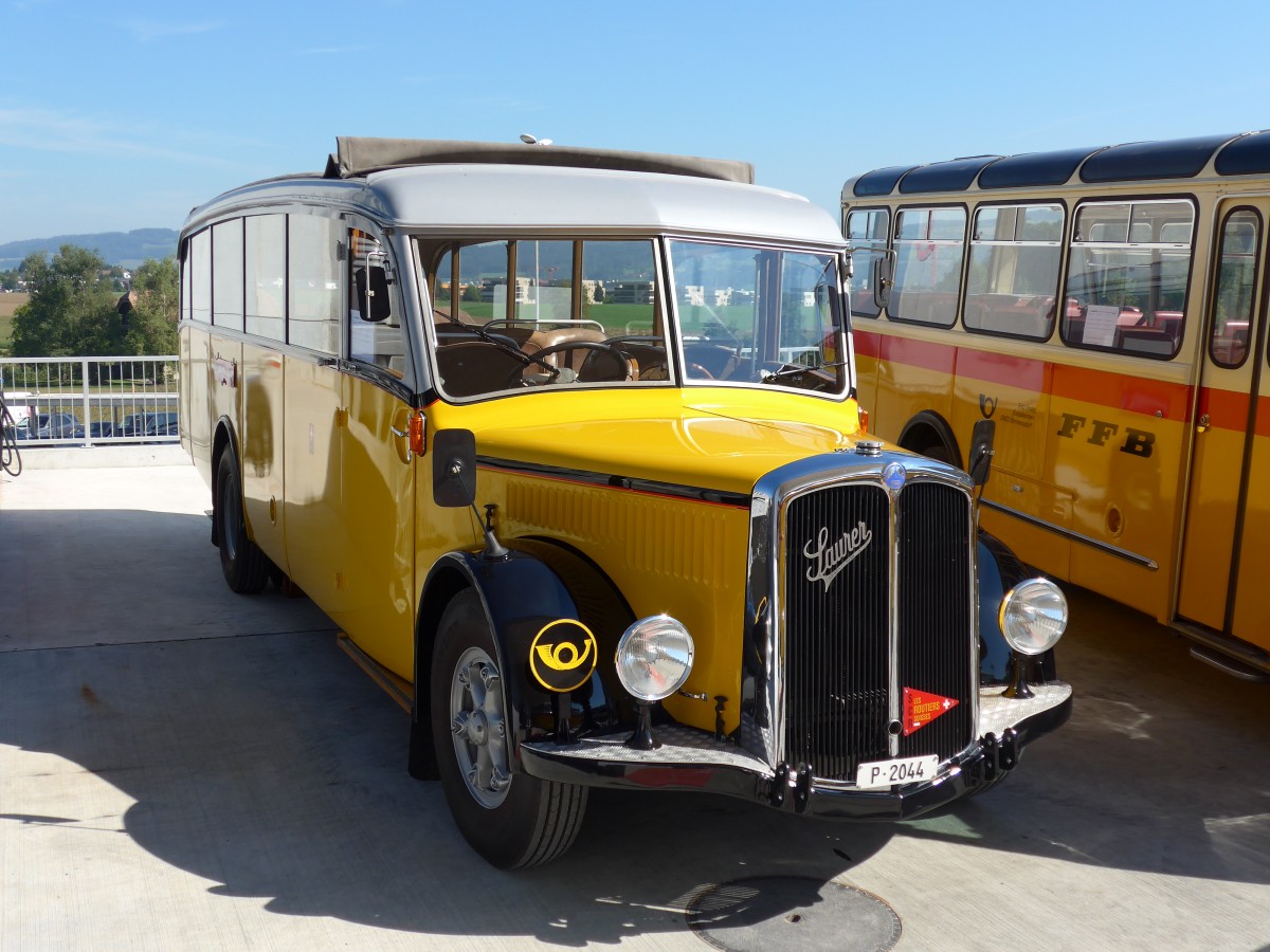 (163'931) - Schmutz, Vaulruz -  P 2044  - Saurer/Saurer (ex Nestl; ex P 23'019; ex P 2044) am 29. August 2015 in Oberkirch, CAMPUS Sursee