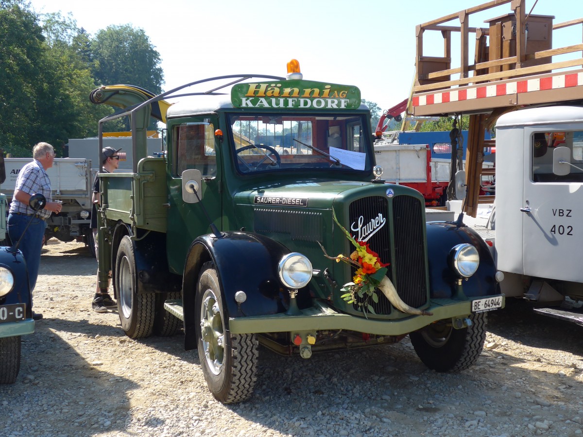 (163'956) - Hnni, Kaufdorf - BE 64'944 - Saurer am 29. August 2015 in Oberkirch, CAMPUS Sursee