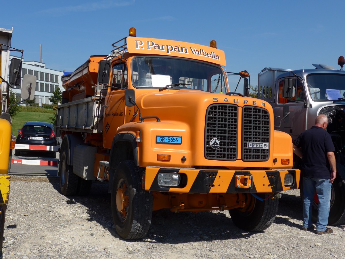 (164'011) - Parpan, Valbella - Nr. 7/GR 5659 - Saurer am 29. August 2015 in Oberkirch, CAMPUS Sursee