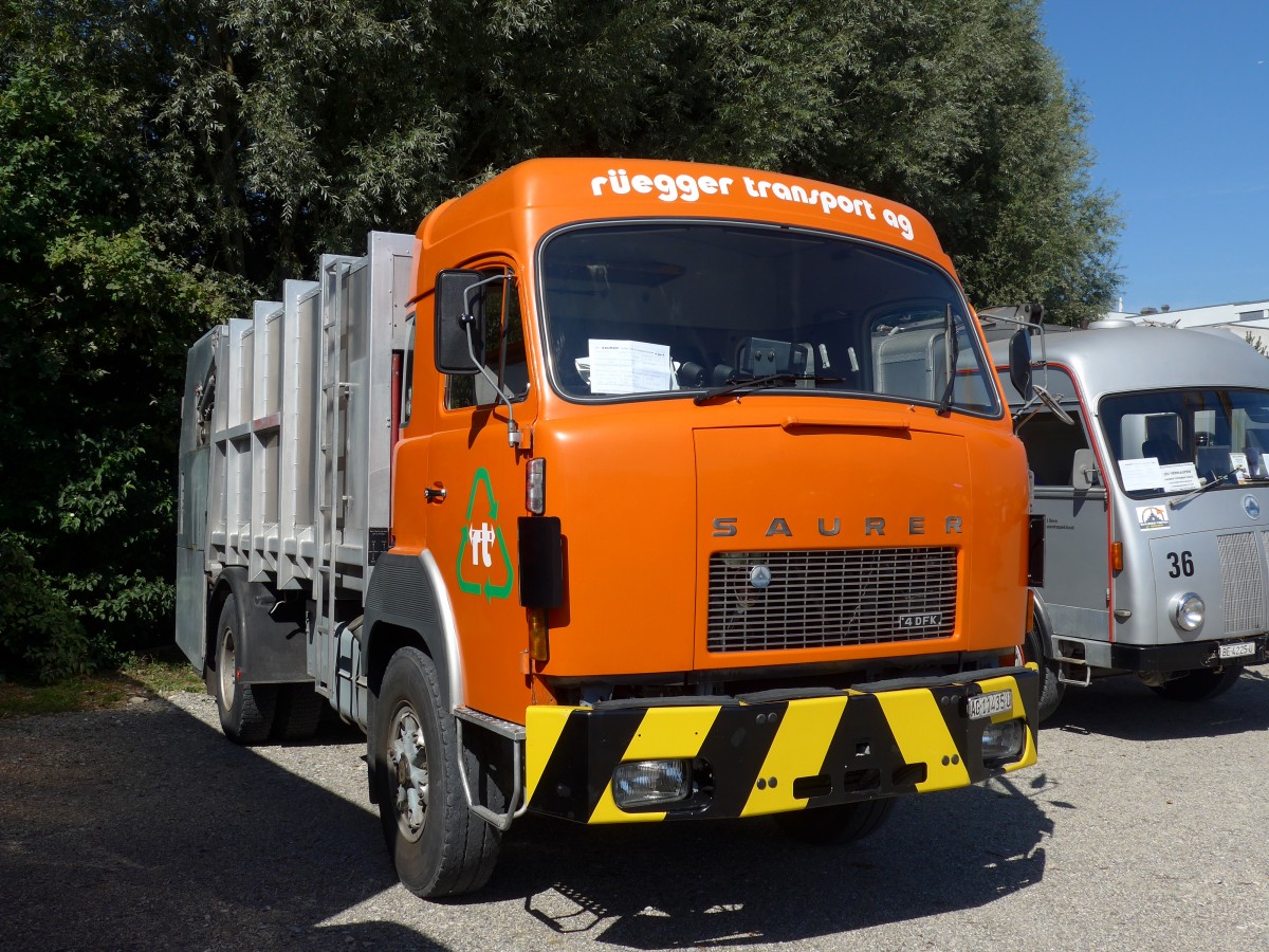(164'022) - Regger, Rothrist - AG 11'435 U - Saurer am 29. August 2015 in Oberkirch, CAMPUS Sursee