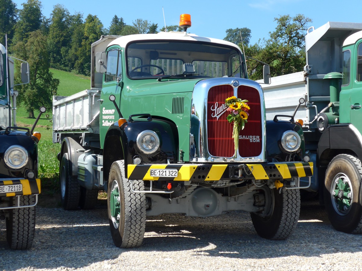 (164'032) - Sommer, Zollbrck - BE 121'322 - Saurer am 29. August 2015 in Oberkirch, CAMPUS Sursee