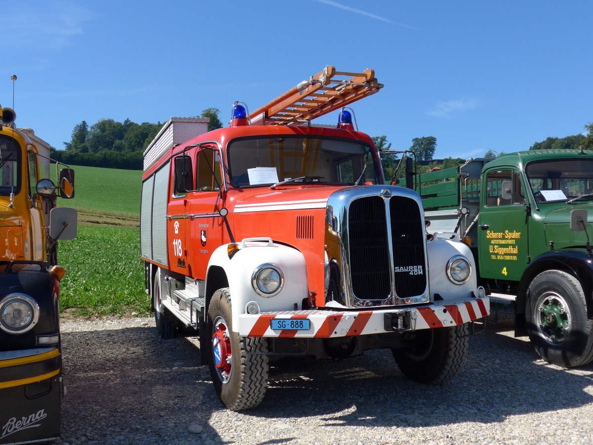 (164'036) - Feuerwehr, Sargans - SG 888 - Saurer am 29. August 2015 in Oberkirch, CAMPUS Sursee