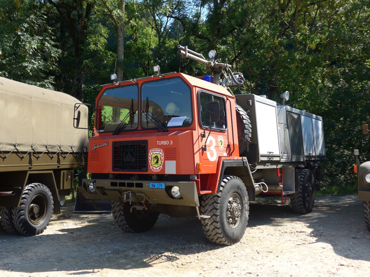 (164'097) - Fire Brigade Pilatus Aircraft - NW 179 - Saurer am 29. August 2015 in Oberkirch, CAMPUS Sursee