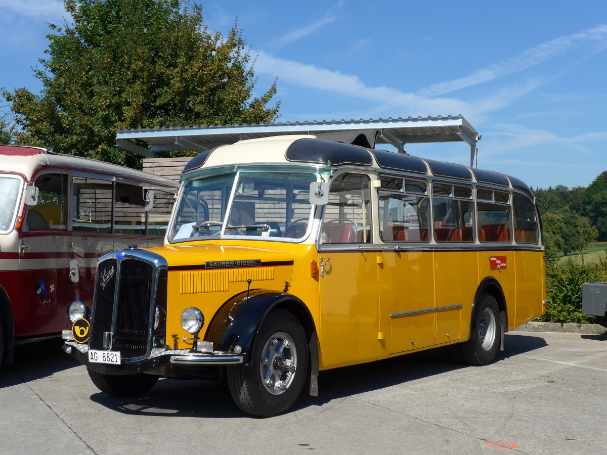 (164'218) - Dubach, Walde - AG 8821 - Saurer/Krapf (ex Nr. 1; ex Bearth, Brigels Nr. 1; ex P 22'060; ex Tscharner, Thusis) am 29. August 2015 in Oberkirch, CAMPUS Sursee