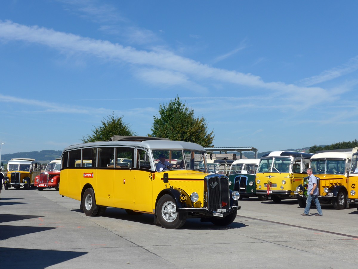 (164'225) - Schmutz, Vaulruz - FR 2819 U - Saurer/Saurer (ex Nestl; ex P 23'019; ex P 2044) am 29. August 2015 in Oberkirch, CAMPUS Sursee