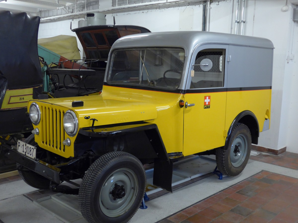 (164'650) - PTT-Regie - P 13'087 - Jeep am 13. September 2015 in Mamishaus, Depot MfK