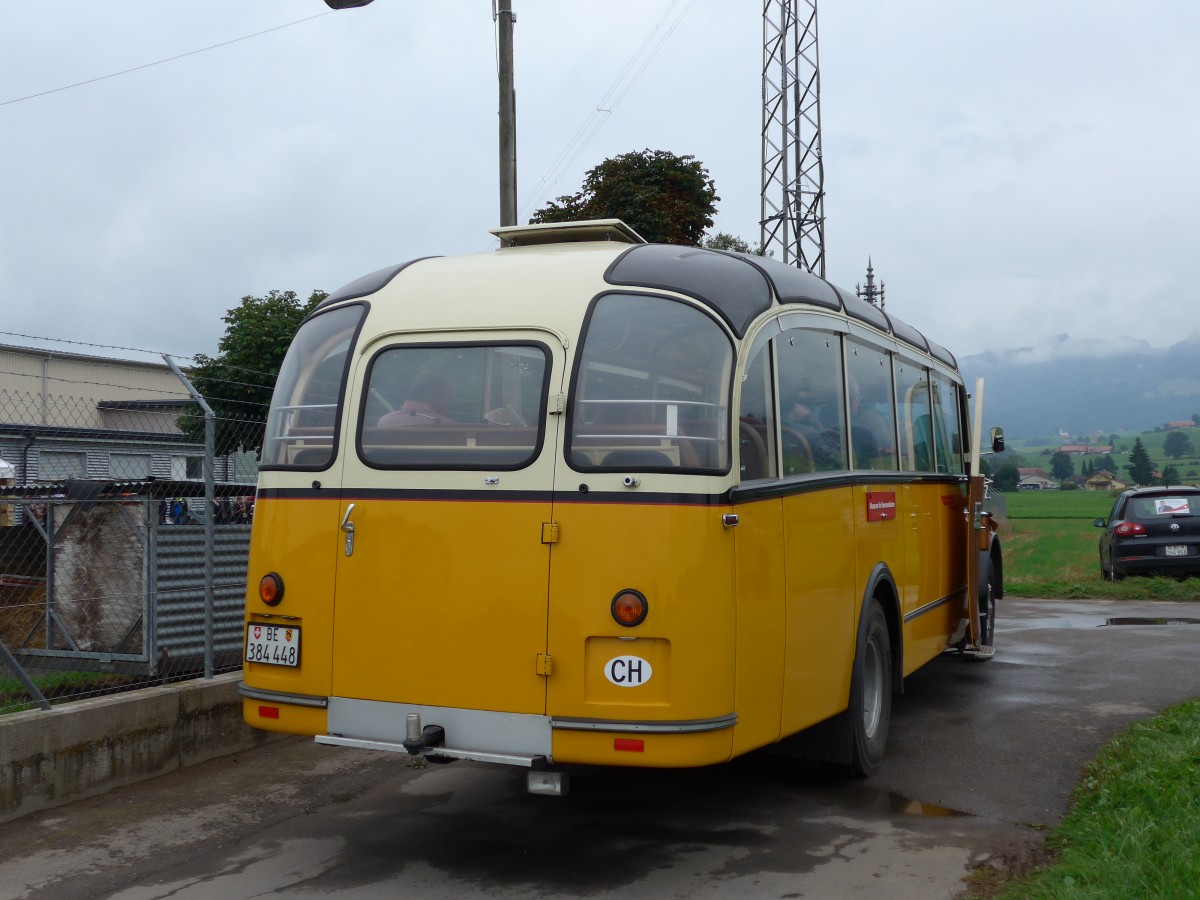 (164'660) - Museum fr Kommunikation, Bern - BE 384'448 - Saurer/Eggli (ex P 23'135) am 13. September 2015 in Mamishaus, Depot MfK