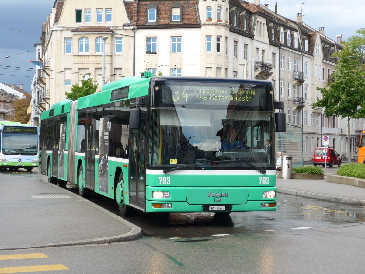 (164'711) - BVB Basel - Nr. 763/BS 3263 - MAN am 14. September 2015 in Basel, Wettsteinplatz