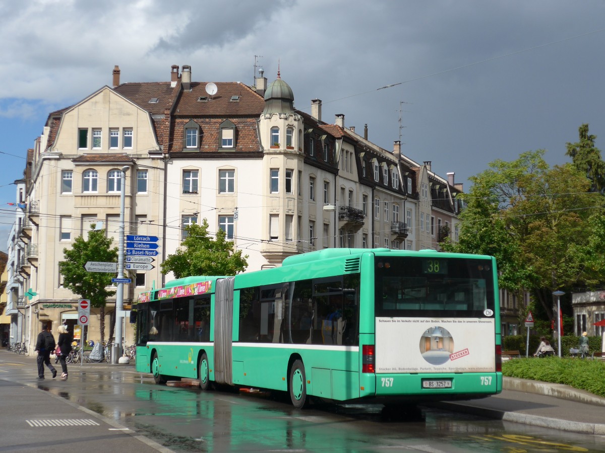 (164'724) - BVB Basel - Nr. 757/BS 3257 - MAN am 14. September 2015 in Basel, Wettsteinplatz