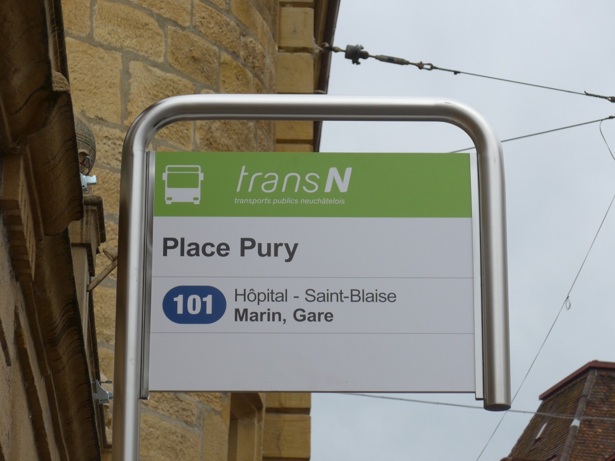 (164'787) - transN-Haltestelle - Neuchtel, Place Pury - am 15. September 2015