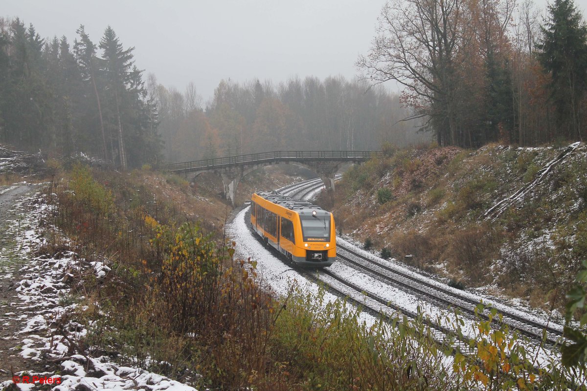 1648 710 als OPB 79726 Weiden - Marktredwitz kurz hinter Wiesau. 11.11.16