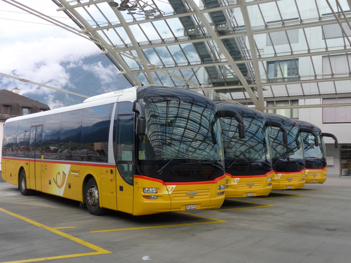 (165'190) - PostAuto Graubnden - GR 162'973 - MAN am 19. September 2015 in Chur, Postautostation