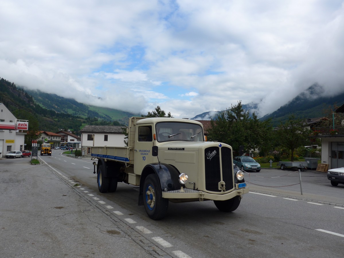 (165'277) - Bruggmhle, Goldach - Nr. 10/TG 40'007 - Saurer am 19. September 2015 in Andeer, Tgavugl